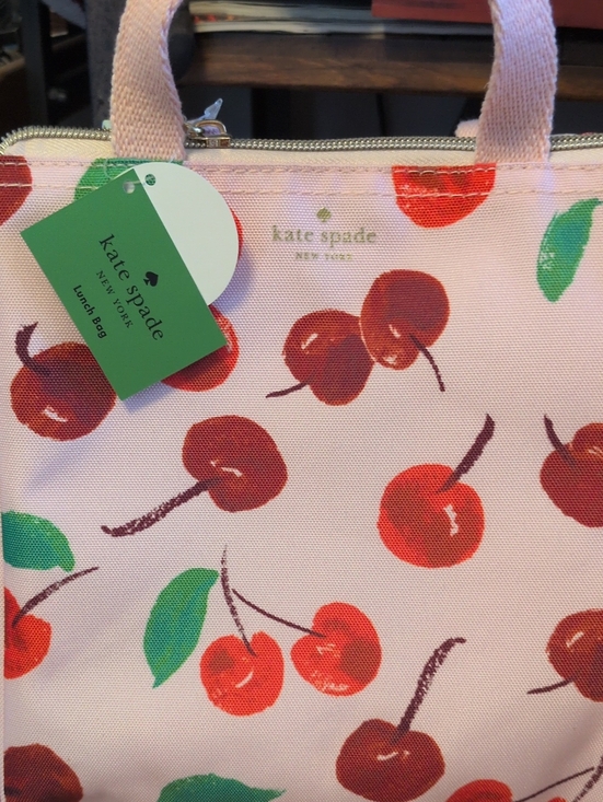 kate spade Handbags - KATE SPADE Pink Cherry Print Lunch Bag New With Tags Tag Is Inside Bag In Order